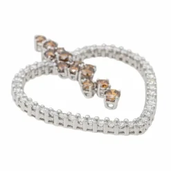 Pendentif Coeur Or blanc Diamant