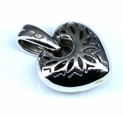 Pendentif coeur or blanc 29 diamants