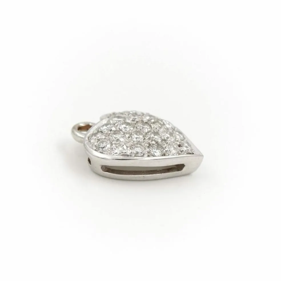 Pendentif Coeur Or blanc Diamant