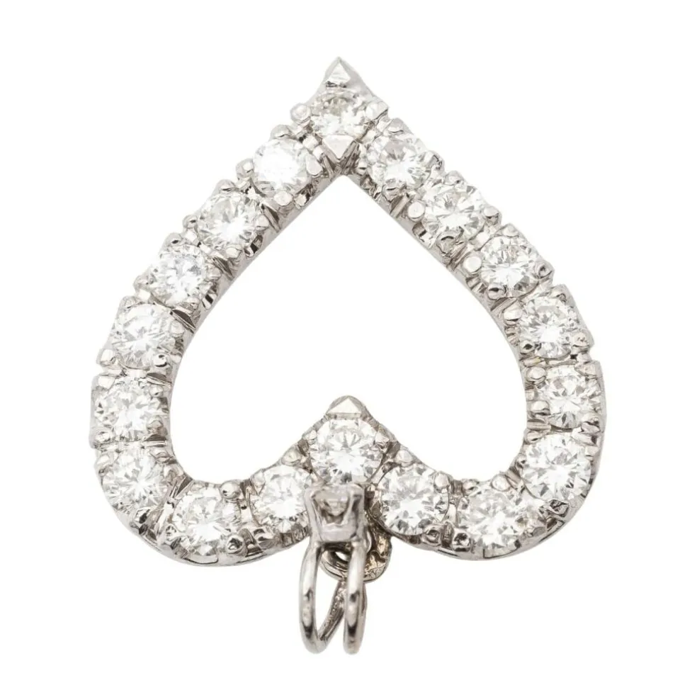 Pendentif Coeur Or blanc Diamant