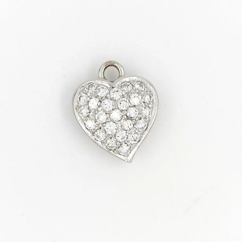 Pendentif Coeur Or blanc Diamant