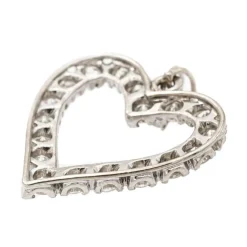 Pendentif Coeur Or blanc Diamant