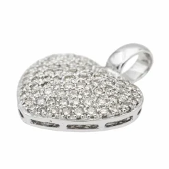 Pendentif Coeur Or blanc Diamant
