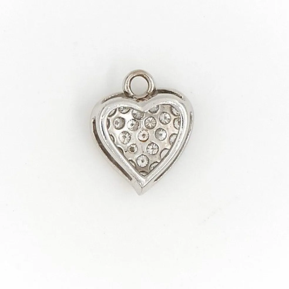 Pendentif Coeur Or blanc Diamant
