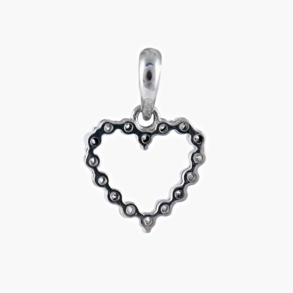 Pendentif "coeur" or blanc et diamants