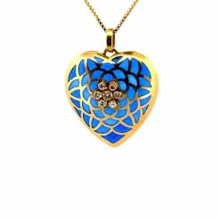 Pendentif Coeur Or Jaune 18k & Diamants