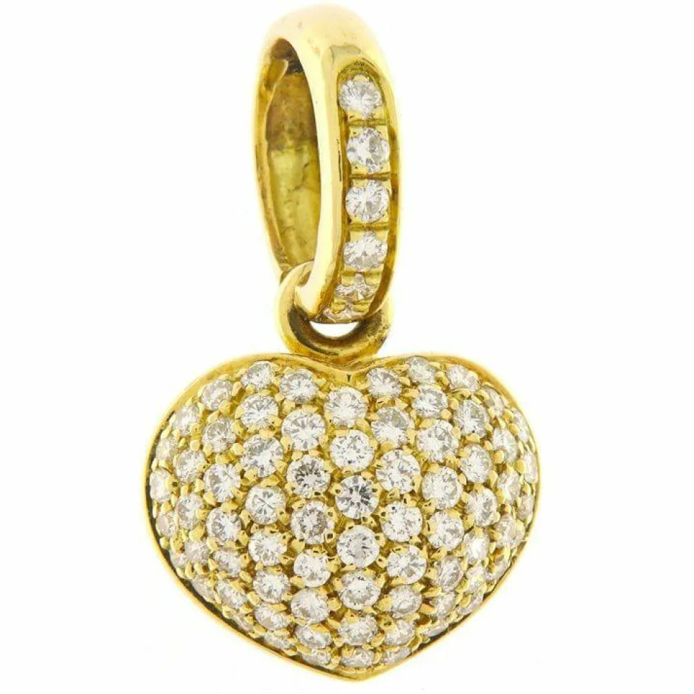 Pendentif Coeur or jaune Diamants