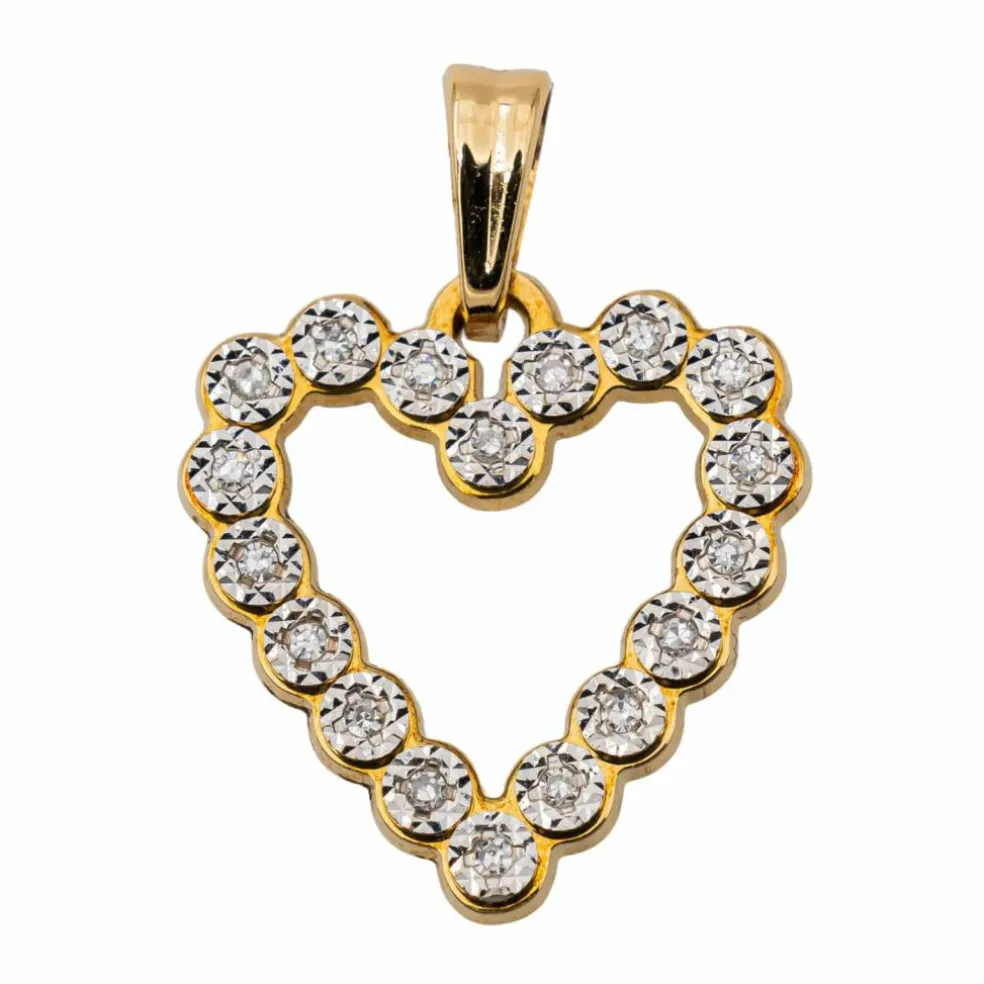 Pendentif Coeur Or jaune Diamant