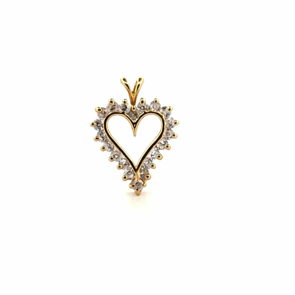 Pendentif Coeur Or Jaune & Quartz