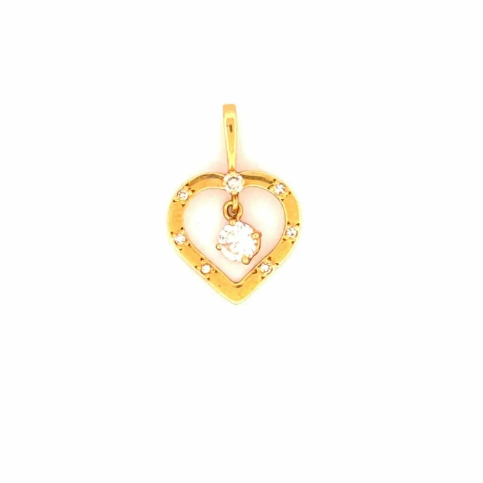 Pendentif Coeur Or Jaune 18k & Diamants