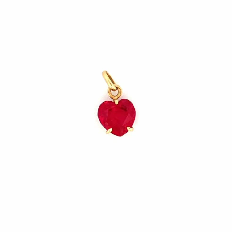 Pendentif Coeur Or Jaune 18k & Saphir