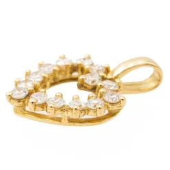 Pendentif Coeur Or jaune Diamant