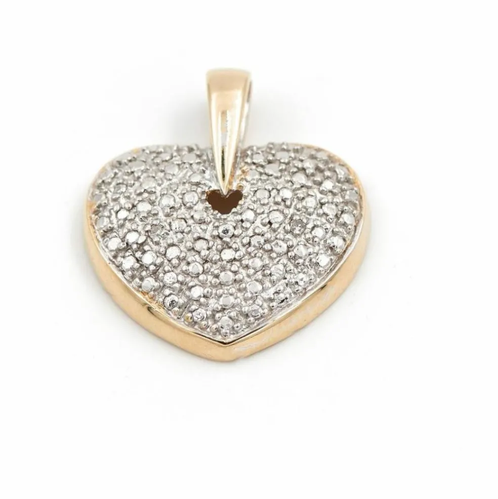 Pendentif Coeur Or jaune Diamant