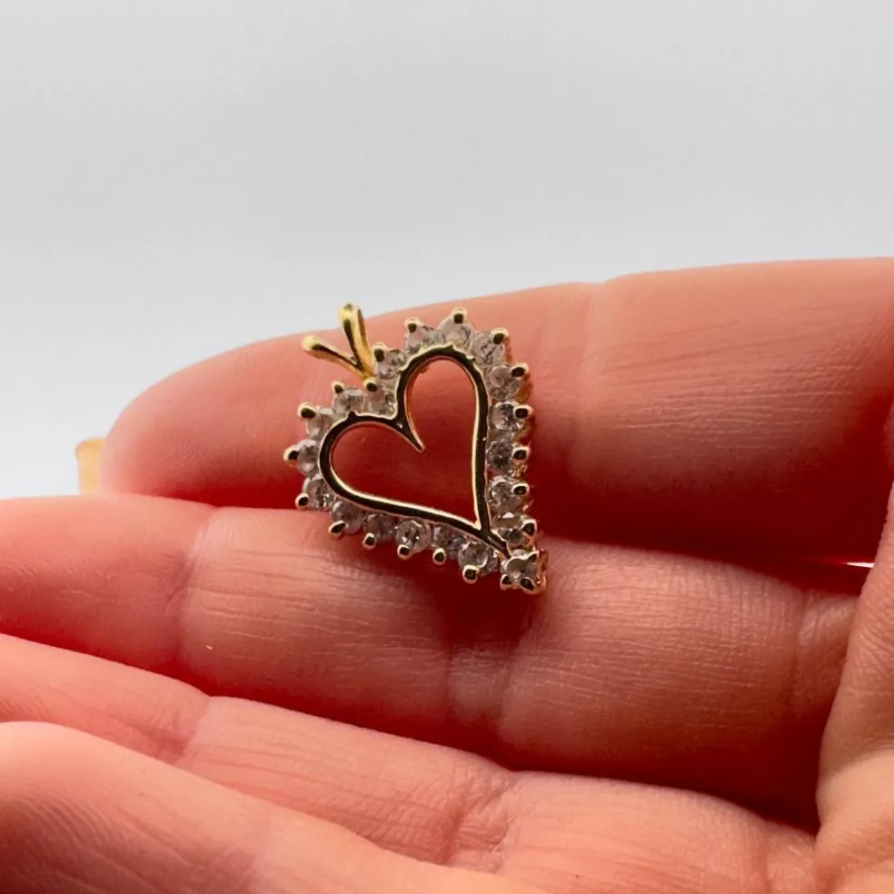 Pendentif Coeur Or Jaune & Quartz