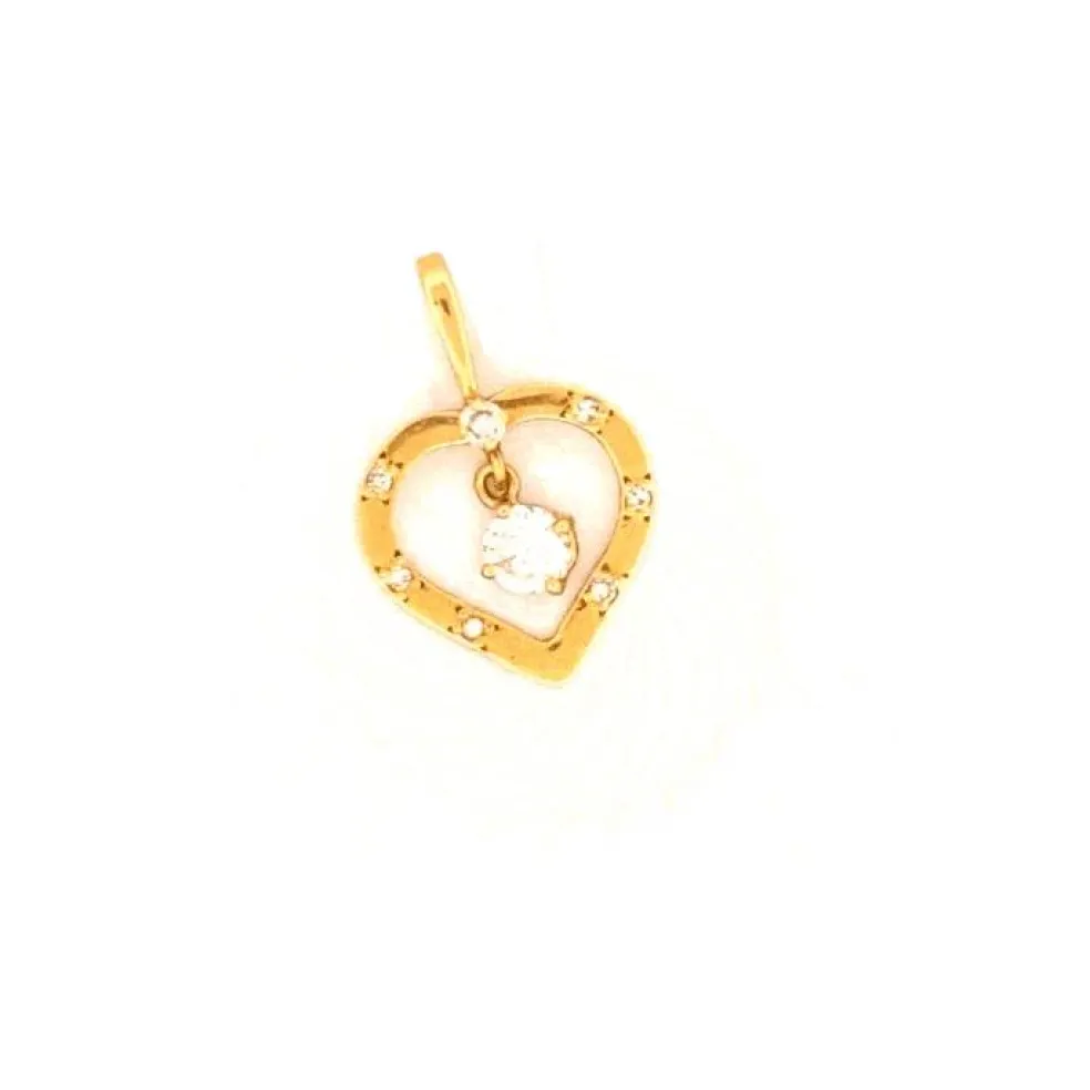 Pendentif Coeur Or Jaune 18k & Diamants