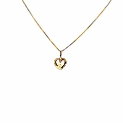 Pendentif Coeur Or Jaune 18k Perle & Diamant