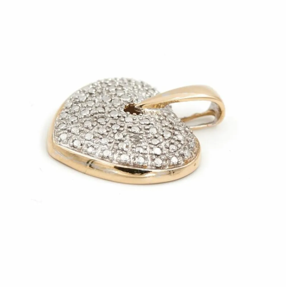 Pendentif Coeur Or jaune Diamant