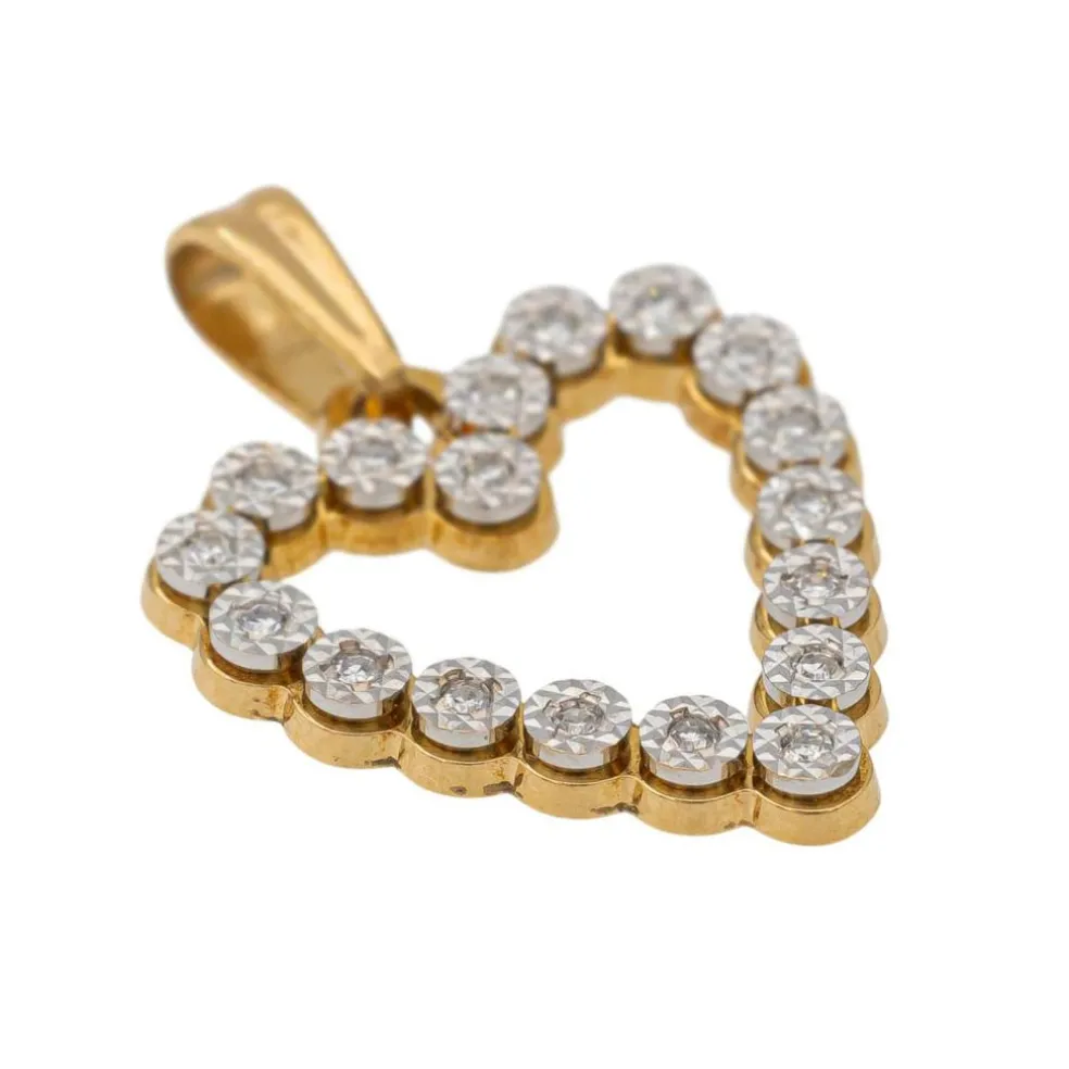 Pendentif Coeur Or jaune Diamant
