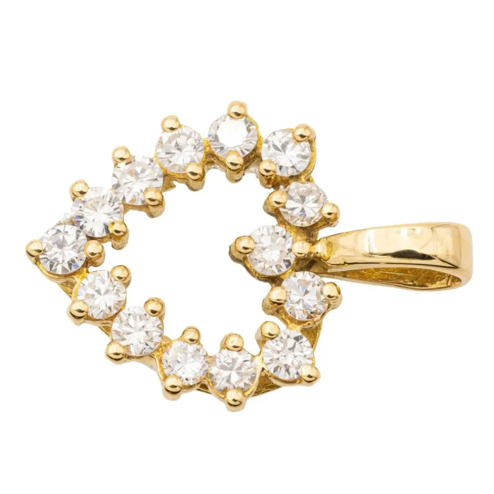 Pendentif Coeur Or jaune Diamant