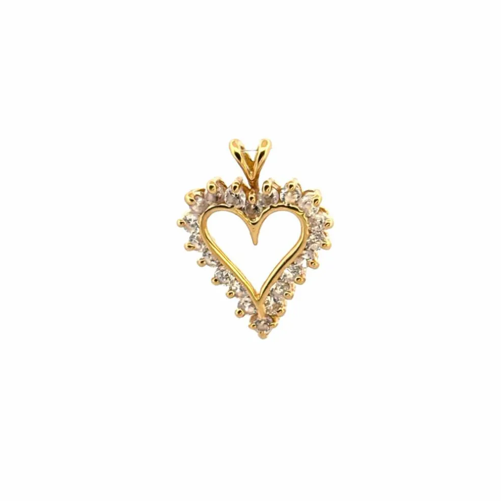Pendentif Coeur Or Jaune & Quartz