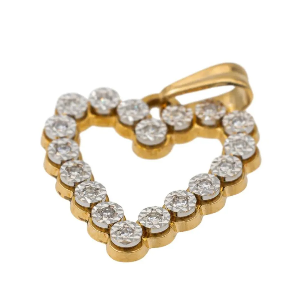 Pendentif Coeur Or jaune Diamant