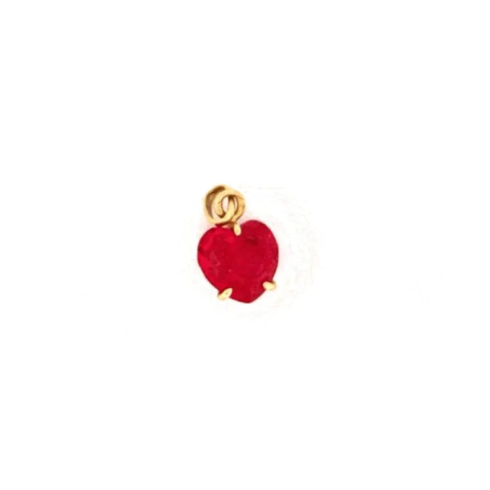 Pendentif Coeur Or Jaune 18k & Saphir