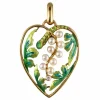 Pendentif coeur perles et émail