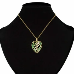 Pendentif coeur perles et émail