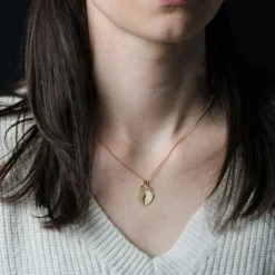 Pendentif coeur sécable en or et sa chaine