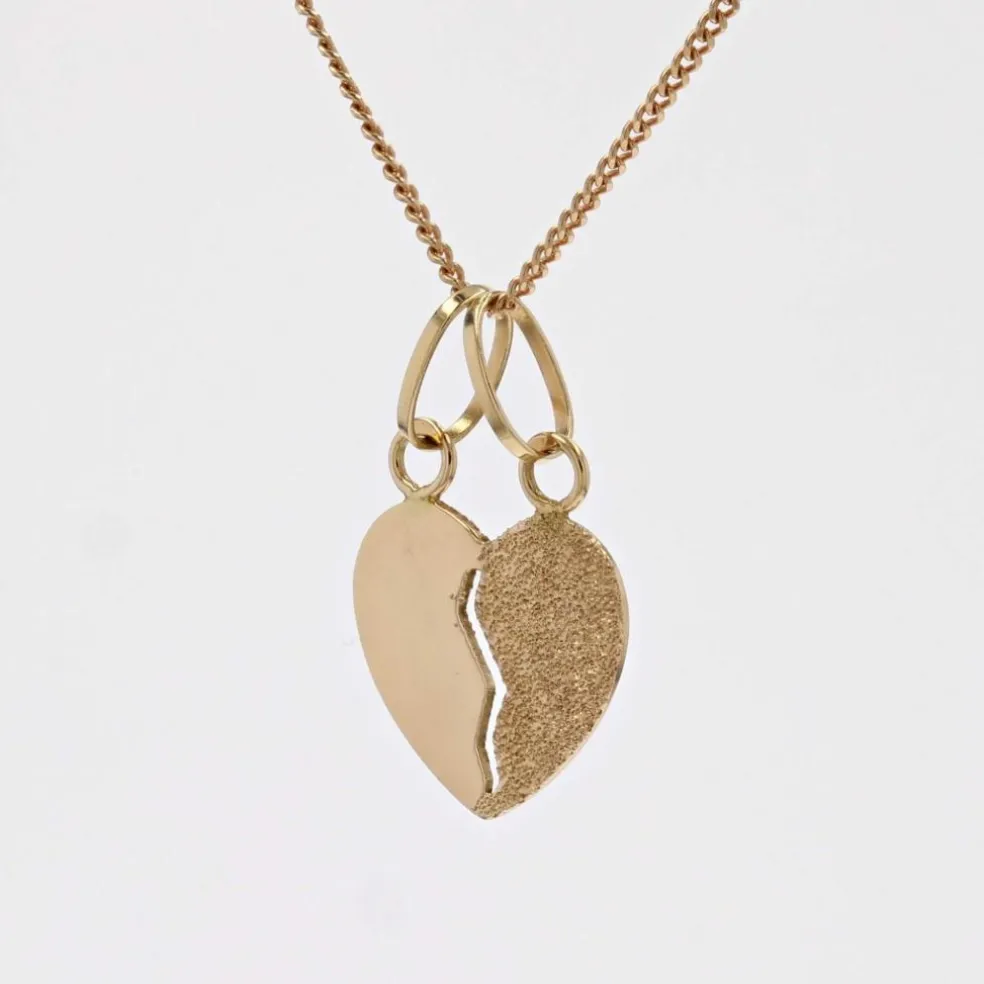 Pendentif coeur sécable en or et sa chaine