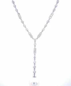 Pendentif collier Art Déco Perles Diamant