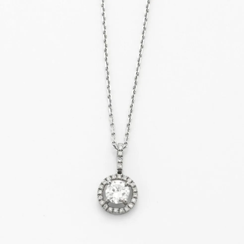 Pendentif collier diamants