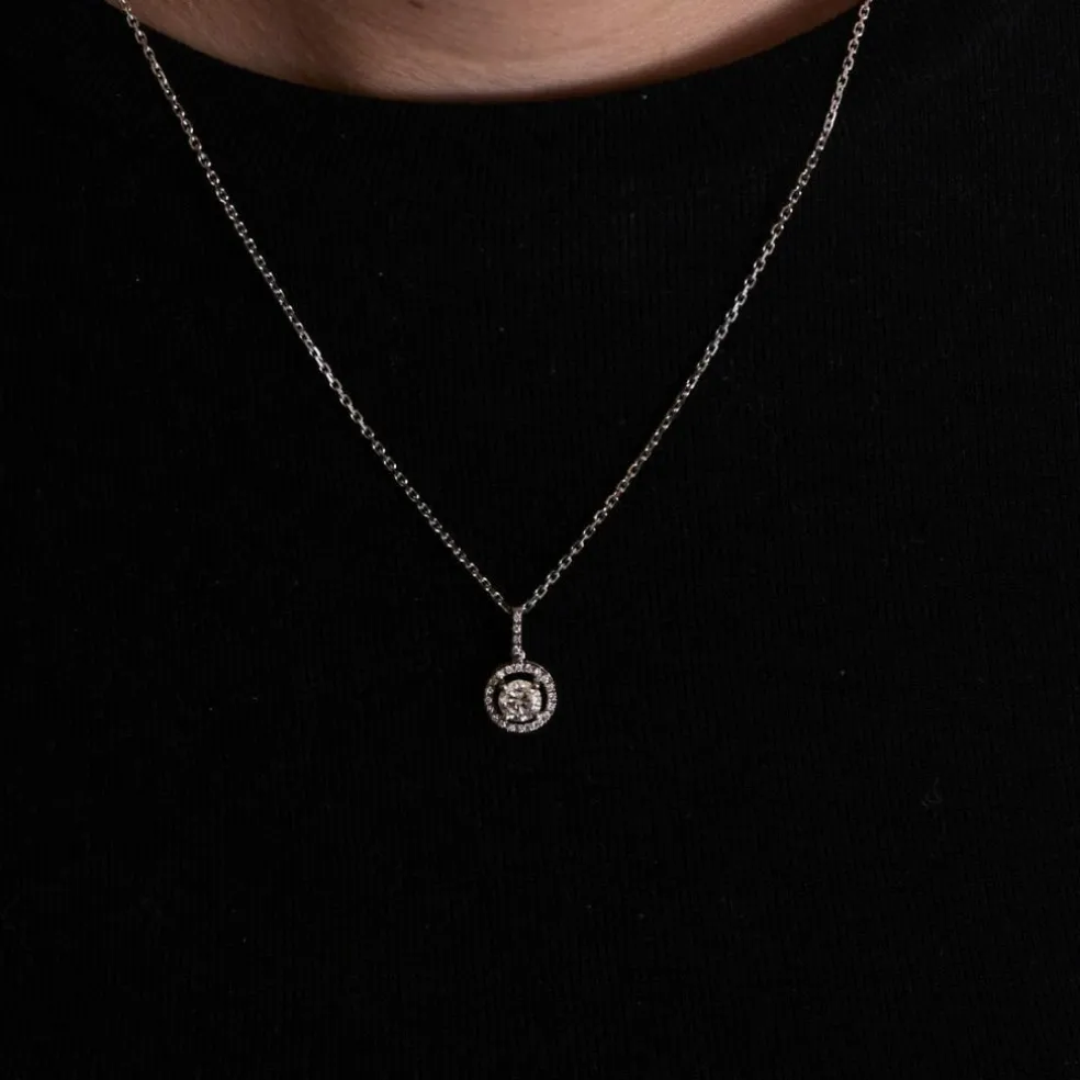 Pendentif collier diamants