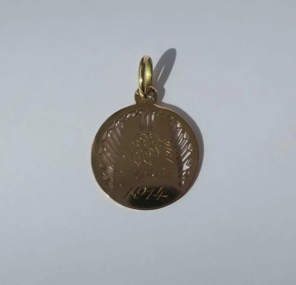 Pendentif commémoratif Cathédrale de Reims en or