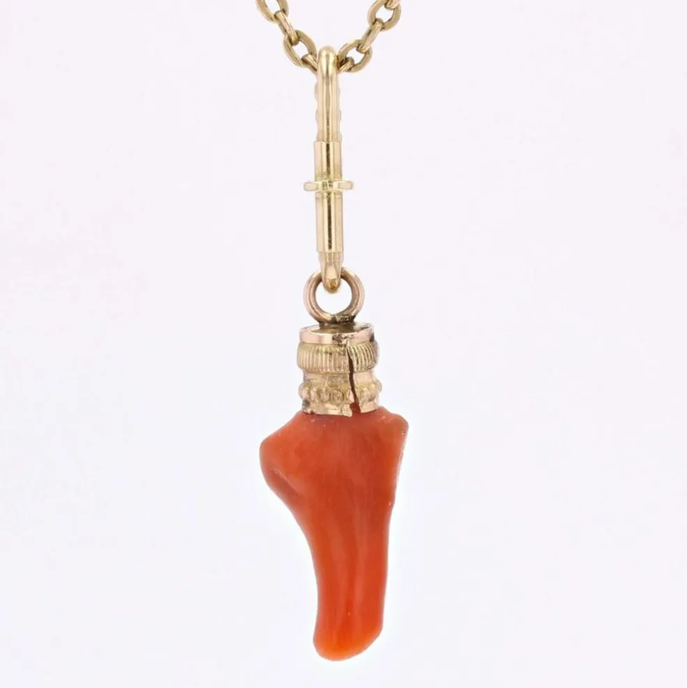 Pendentif corail or jaune