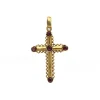 Pendentif Croix - Or & Grenats