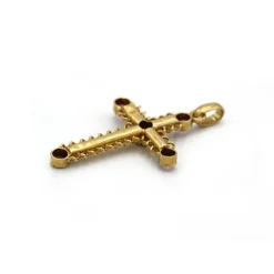 Pendentif Croix - Or & Grenats