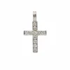 Pendentif Croix - Or blanc et diamants