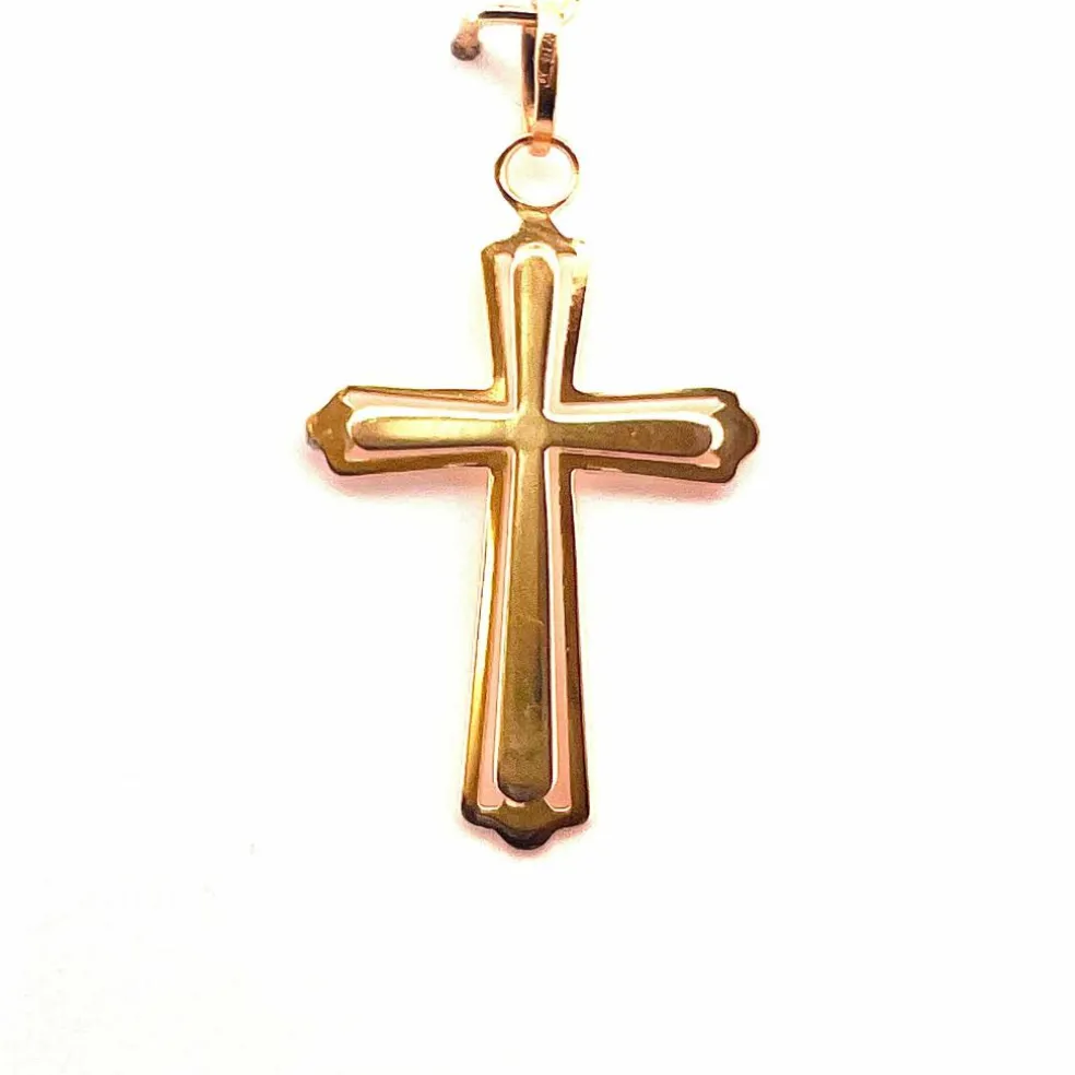 Pendentif croix ajourée or jaune