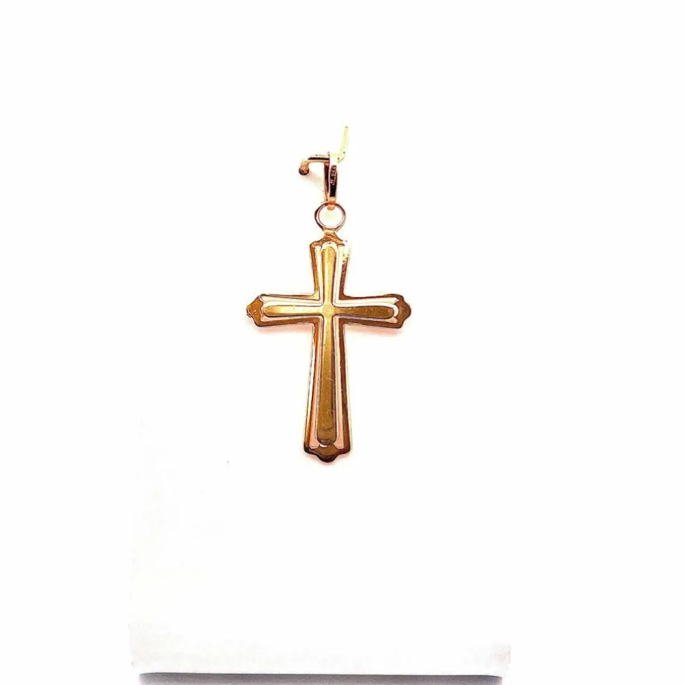 Pendentif croix ajourée or jaune