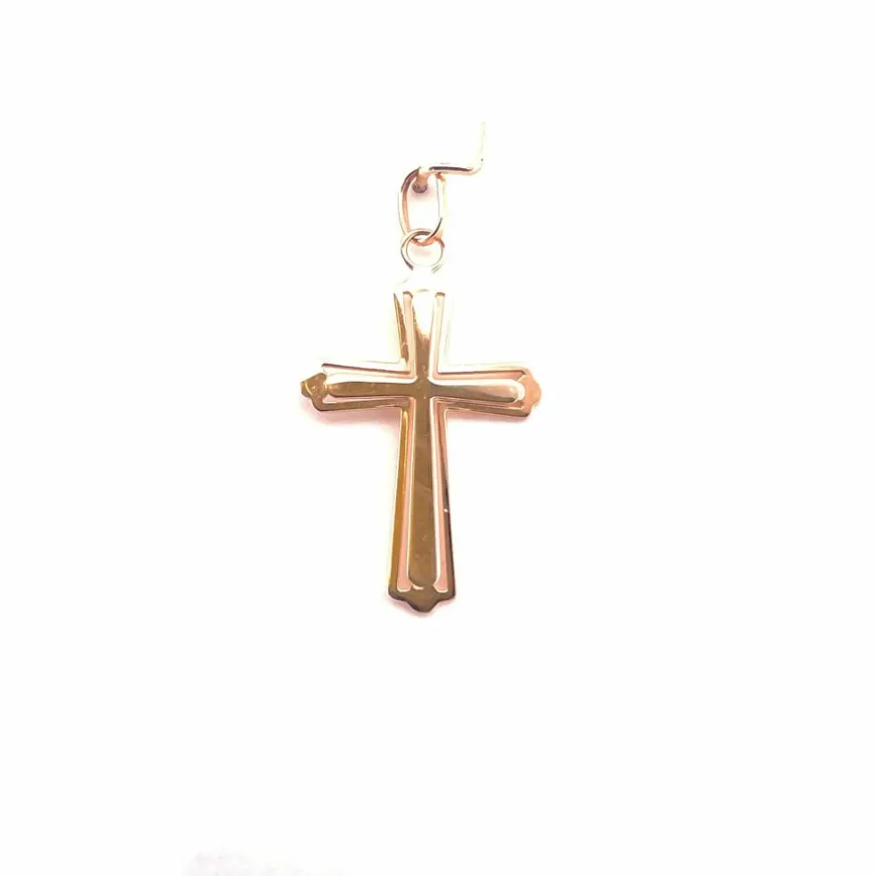 Pendentif croix ajourée or jaune