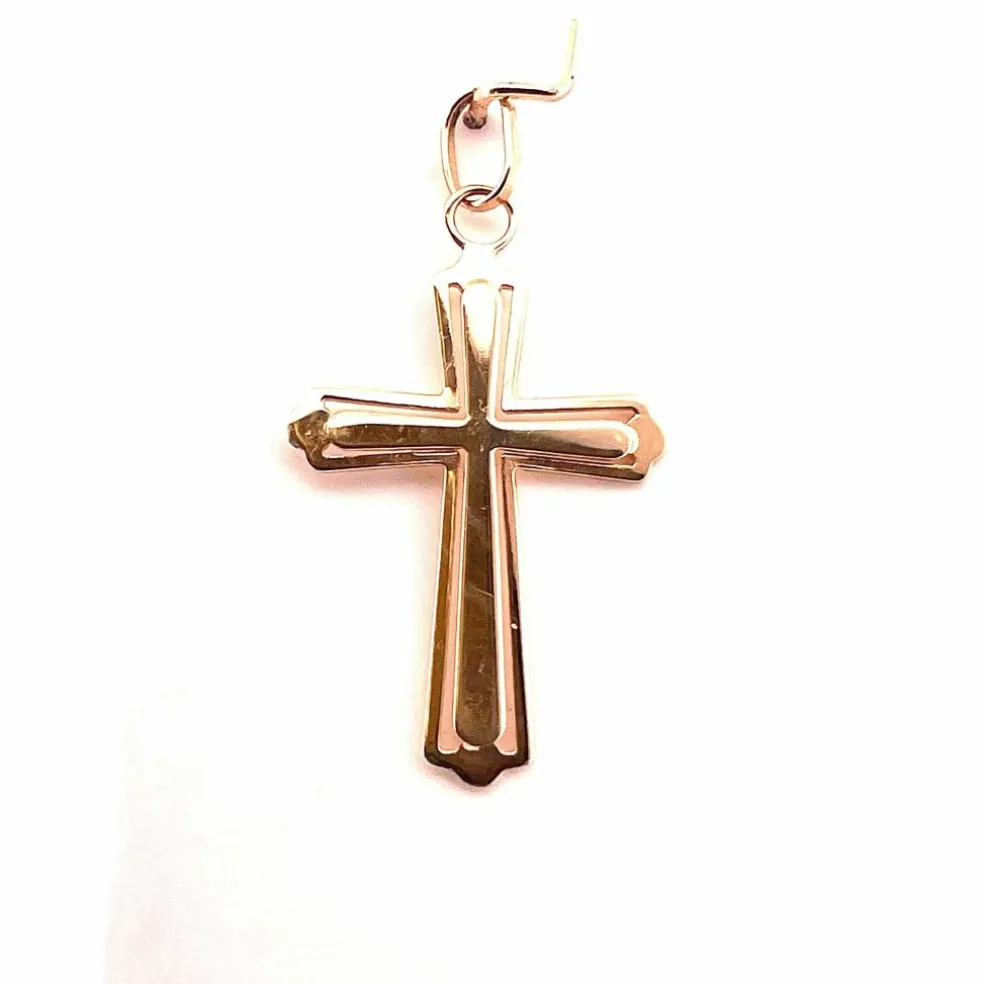 Pendentif croix ajourée or jaune