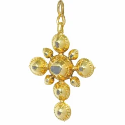 Pendentif croix antique or et diamants 18ème siècle