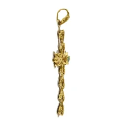 Pendentif croix avec émeraude