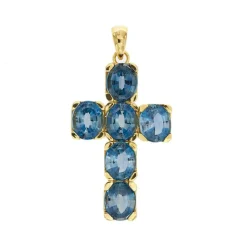 Pendentif croix avec topaze