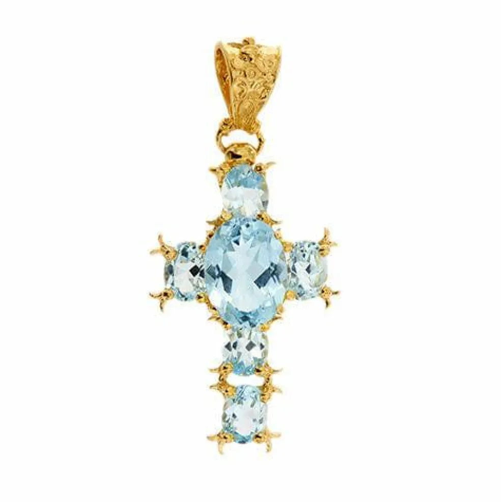 Pendentif croix avec topazes