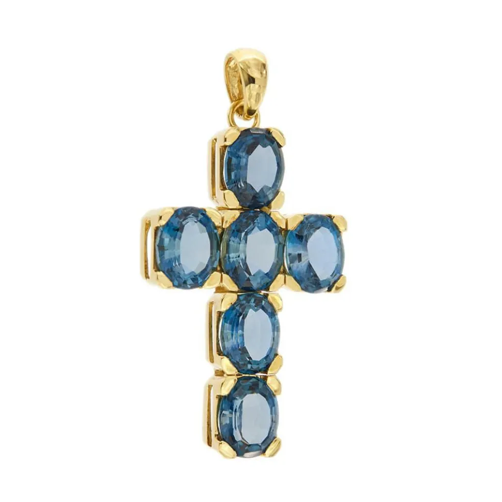 Pendentif croix avec topaze