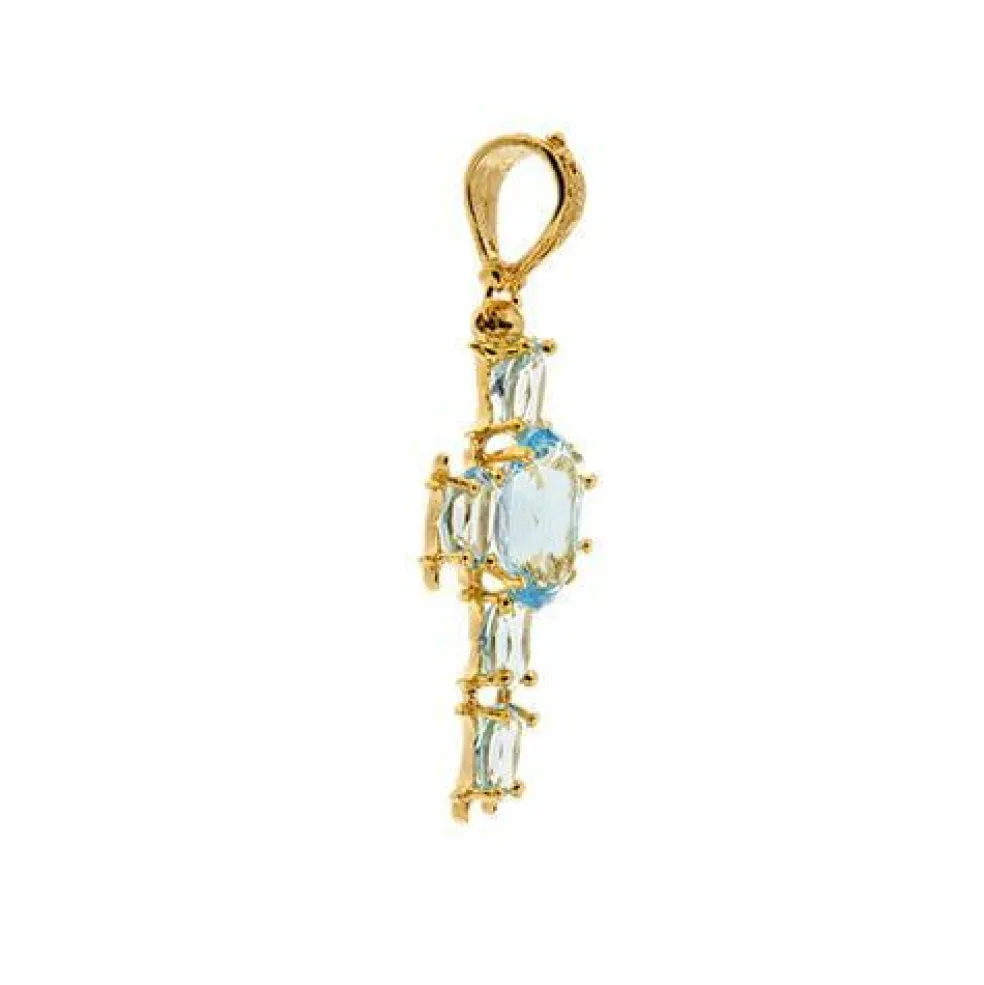 Pendentif croix avec topazes