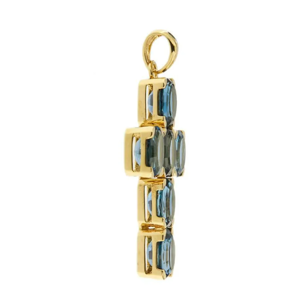 Pendentif croix avec topaze