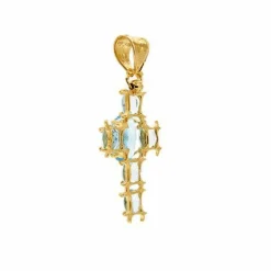 Pendentif croix avec topazes